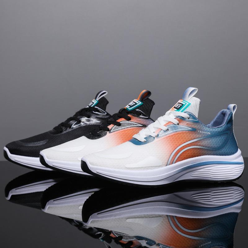Men's Running Shoes Men's 2025 Summer Shoes Casual Mesh Breathable Running Shoes Shock Absorption Light Gradual Change Color Sports Shoes