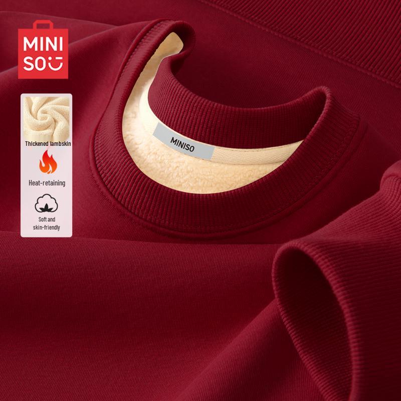 MINISO Мужской свитшот с круглым вырезом на подкладке из овечьей шерсти
