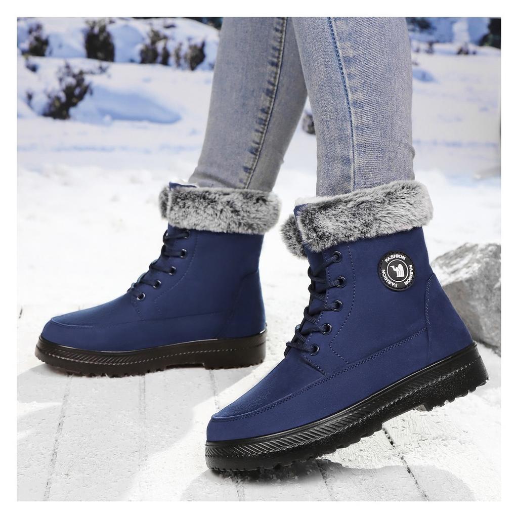 Зимние ботинки, Женская обувь, Высокие, Длинные ботинки, Морозостойкая обувь, Теплая обувь, Флис, Утепленные ботинки, Обувь на толстой подошве, Хлопковая обувь