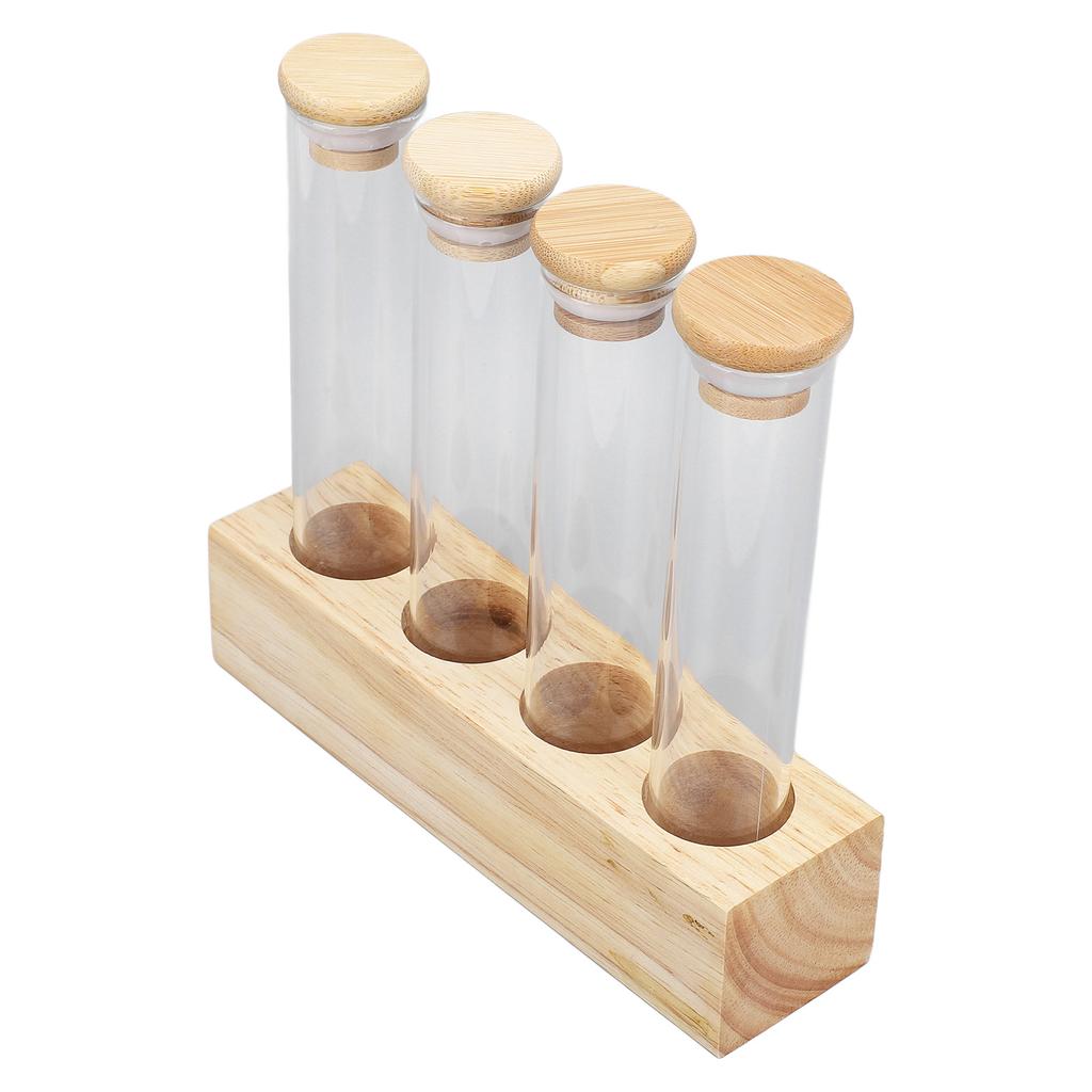 Coffee Bean Jars Canisters Coffee Storage Containers with Solid Wood Base Airtight Lids Single Dose Coffee Bean Storage