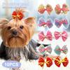 10Pcs Pet Hair Band Adorable Pet Grooming Elastic Pet Dogs Hair Bow Tie for