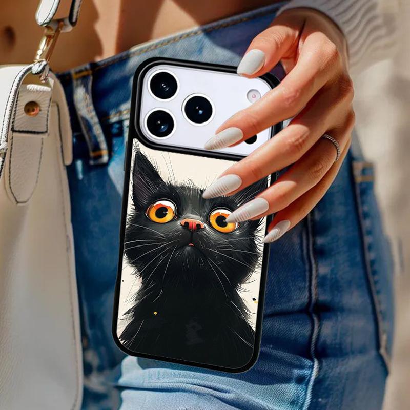 Милый Чехол для Телефона с Кошкой Для iPhone 17 Air 14 15 13 12 Max Чехол Для Apple 14 15 16 16e 11 Pro Max Plus