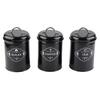 3Pcs Black Sealed Jar Set Home Kitchen Storage Organizer Sealed Cans Box Baking Supplies