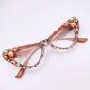 Womens Luxury Rhinestone Cat Eye Reading Glasses Fashion Ladies Glasses Anti-Glare Lenses Presbyopia Eyeglasses