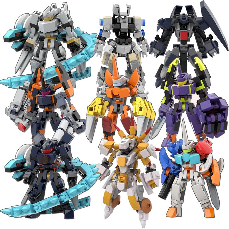 Экзоскелет меха строительные блоки мелкие частицы миниатюрный боевой робот сборная модель мальчики и девочки подарок детская игрушка