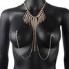 Hot-Selling Sexy Tassel Nipple and Rhinestone Body Chain Necklace