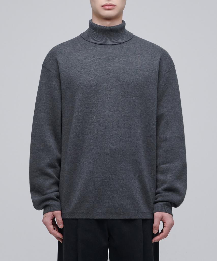 MUSINSA STANDARD Minimal Turtleneck Knit [Medium Gray]