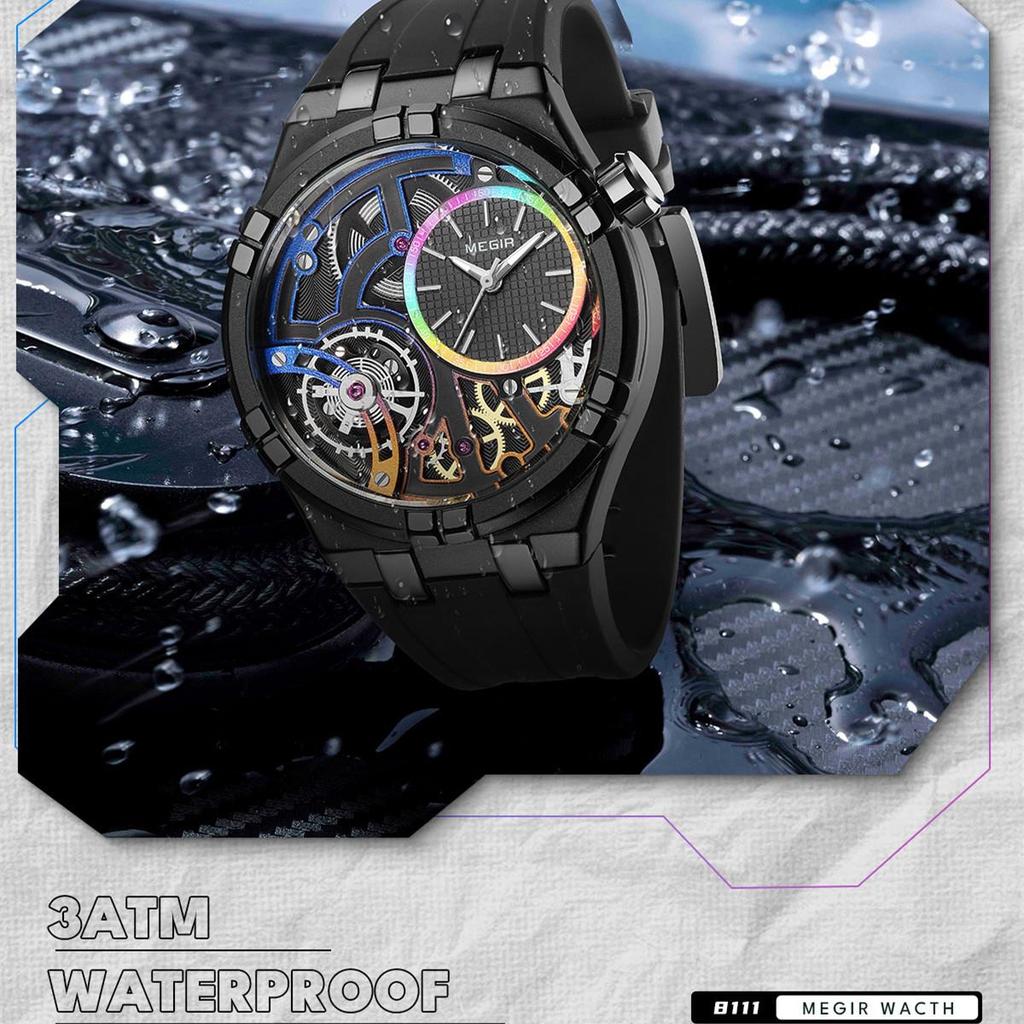 Megir Fashion Sports Military Watches for Men Large Dial Waterproof Luminous Man Quartz Casual Wristwatches Clock Montre Homme 8111