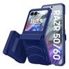 Чехол для Motorola Razr 2024/2025/2026 с защитой шарнира, встроенной защитной пленкой для экрана, противоударный, полностью закрывающий телефон - Синий