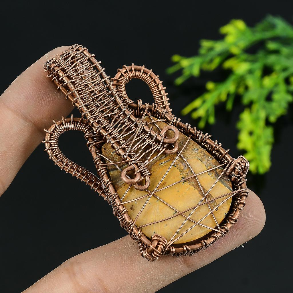 Натуральный драгоценный камень тигровый глаз, медная проволока ручной работы, подарочная подвеска 2,5 V5o44