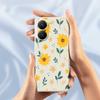 For Xiaomi Redmi Turbo 4 5G/Poco X7 Pro 5G Case Yellow Floral and Leaves Pattern Printing Straight Edge TPU Phone Back Cover