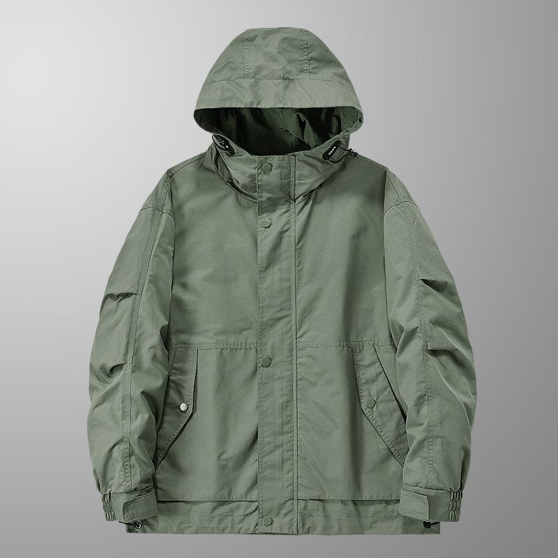Thin Soft Jacket Hooded Jacket Men's Spring and Autumn Outdoor Waterproof, Windproof, Breathable and Quick-drying Tooling Jacket