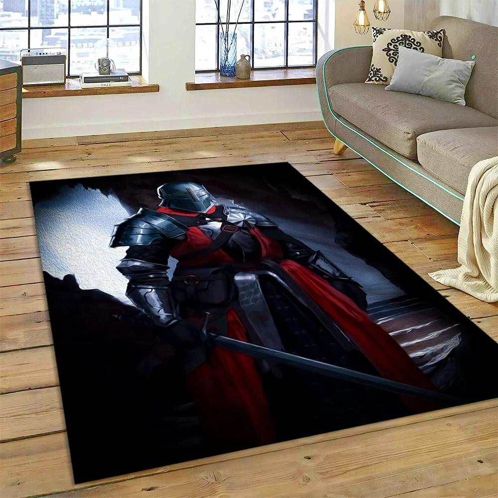 3D Темплар Черный Рыцарь Крестоносцы Мультяшный Ковер Коврик для Дома Гостиная Спальня Диван Придверный Коврик Декор, Детский Ковер Нескользящий Коврик