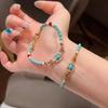 Showy exquisite Pearl Ethnic Style Round beads Pearl Turquoise Bracelet inlay Diamond Dazzling Bracelets Banquet Jewelrys