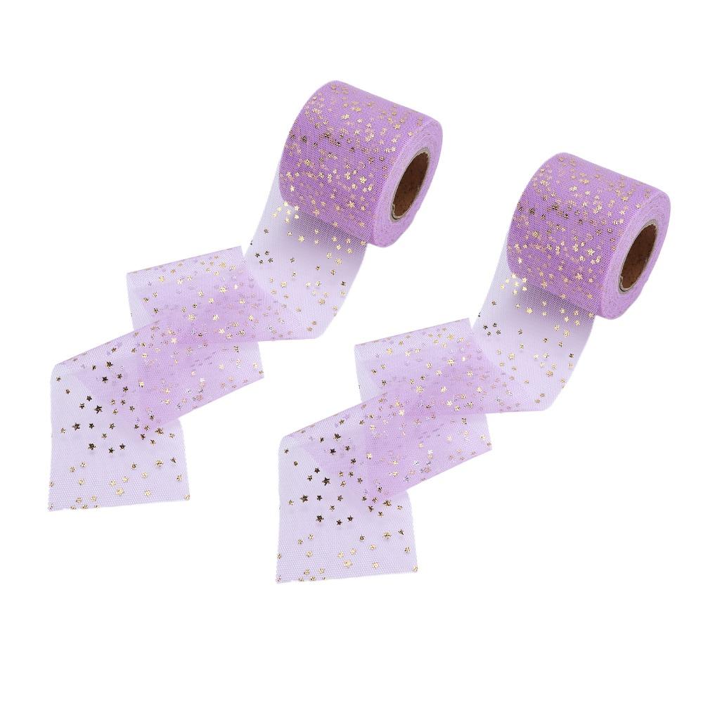 2pcs Shiny Appearance Glitter Tulle Rolls Easy Use Netting Fabric Rolls For DIY Crafts