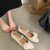 Fashion New 2024 Fashion Flower Women's Flat Shoes Square Head Solid Color Mary Jane Shoes Ladies Designer Casual Shoes Zapatos De Mujer