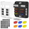 Fuses Block, 36V Fuses Box Holder with Waterproof Cover, Circuits Fuses Panel with Negative Bus for Car Boats