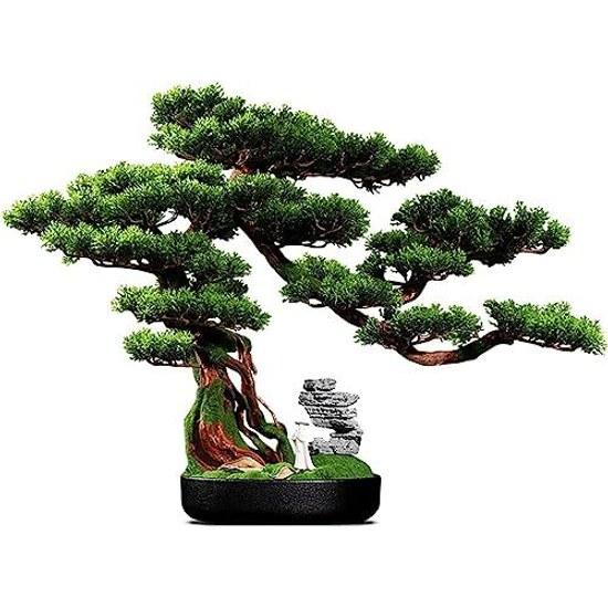 Artificial Bonsai Tree Plant Foliage Pine Potted Desk Display Fake Green Living Room Office Desktop Decoration