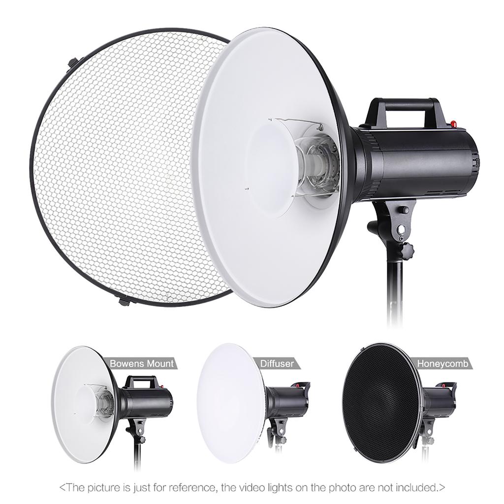 Studio Photography 41cm 16 Inch Speedlite Strobe Lighting Diffuser Beauty Dish Lampshade Bowens Mount with Reflector