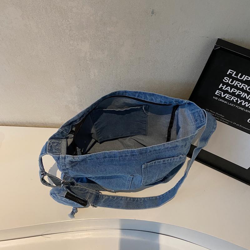 Джинсовая сумка женская сумка-тоут большая вместительная сумка через плечо студенческая сумка для занятий