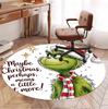 The Grinch Pattern Round Rug, Indoor/Outdoor Mat, for Picnic, Gameroom, Bedroom, Office, Living Room, Home Decor Carpet, Birthday Gift