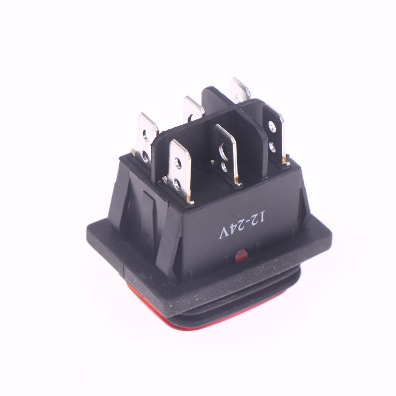 1 шт. T85 6-контактный Вкл Выкл Вкл 12В 220В Красный Зеленый Синий Свет Kcd4 Сверхмощный 16А 250В переменного тока 30X22мм Водонепроницаемый Рокерный Кнопочный Переключатель