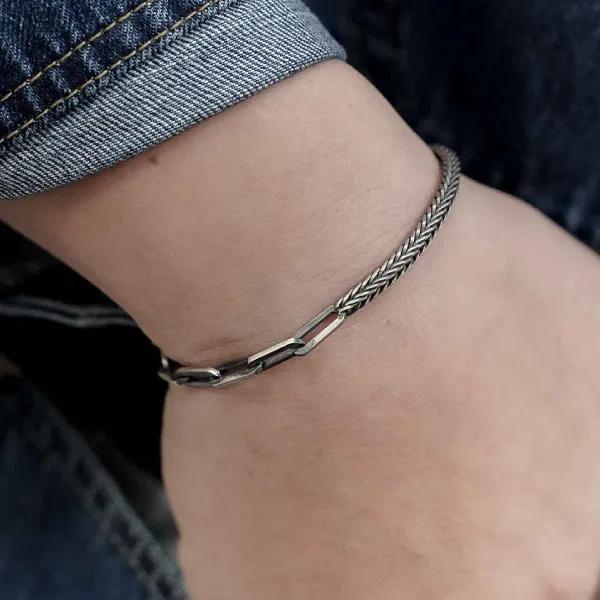 HR 235B_Half & Half Chain Bracelet