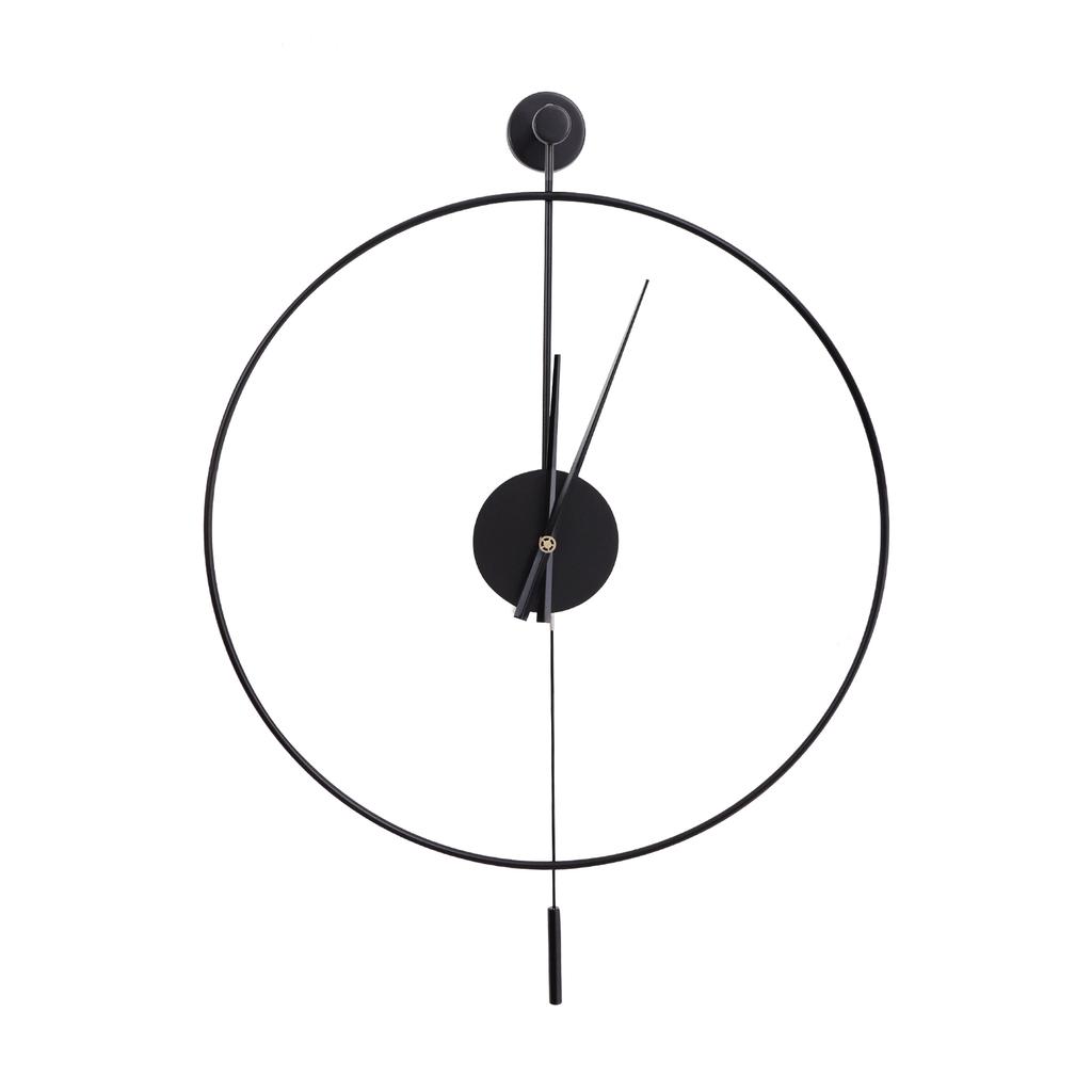 Silent Wall Clock 23.6 inch No Ticking, Modern Round Iron Decorative Clock for Living Room Bedroom Office, Battery Operated