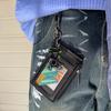ID Card Holder Zipper Pocket 2 Sided 5 Cards Slots Keychain Lanyard for Mens Bus Subway Card Pouch