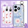 Soft Case Protective Phone Case For Infinix Smart8 Pro/Smart8 Plus/X6526/X6525B Kickstand Wristband Flower Anti-knock