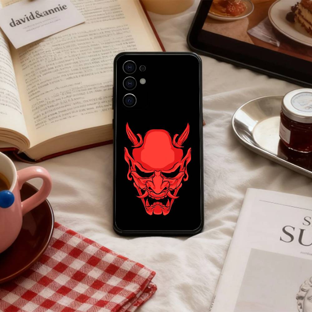 O-Oni Hannya Mask Spirit Phone Case For Samsung S 25,24,23,22,30,21,10,9,Ultra,Plus,Lite,FE,4,5 G Soft Black Case