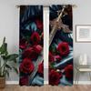 Домашний интерьер Шторы для камеры Мечи Оконные шторы для комнаты 2 Панельные жалюзи Разделение Хэллоуин Украшения Гостиная Кухня