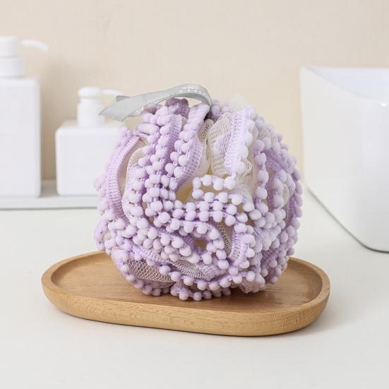 Bath Loofah Soft Gentle Quick Lathering Solid Color Women Men Body Washing Exfoliating Scrubber Shower Sponge Mesh Ball Bathroom Supplies