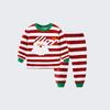 2025 Girls Christmas Santa Cotton Pajama Set Long Sleeve Crew Neck Thermal Underwear Kids Lounge Wear