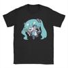 Мужские футболки Hatsune Miku Vocaloid Повседневные хлопковые футболки с круглым вырезом и коротким рукавом Летняя одежда