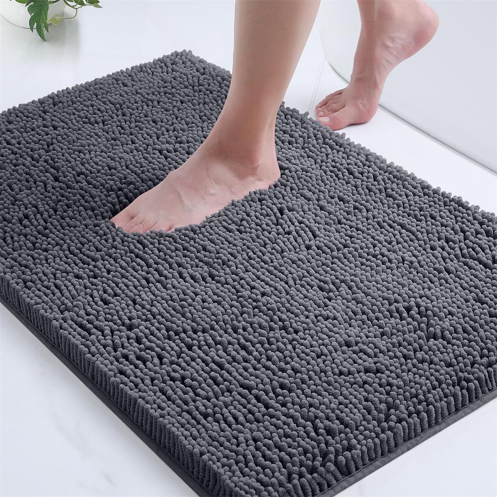 Olanly Super Absorbent Bathroom Rug Luxury Chenille Bath Mat Plush Non-slip Shower Mat Bathroom Carpet Welcome Deal Floor Mats