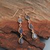 Natural Labradorite Handmade Dangle Earring 925 Sterling Silver Yellow & Rose Gold Plated Jewelry