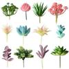 Mini Flocking Artificial Succulent Bonsai for DIY Wall Decor