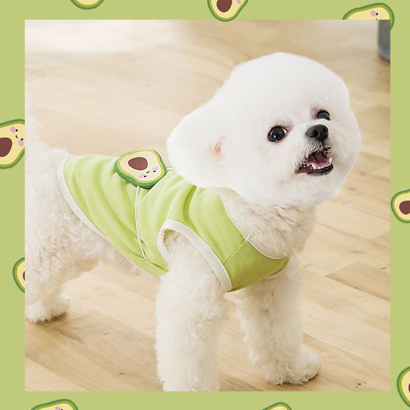 Spring and Summer Thin Cool Avocado Satchel Cat Vest Breathable Small Dog Pet Clothing Puppy Dog Clothes