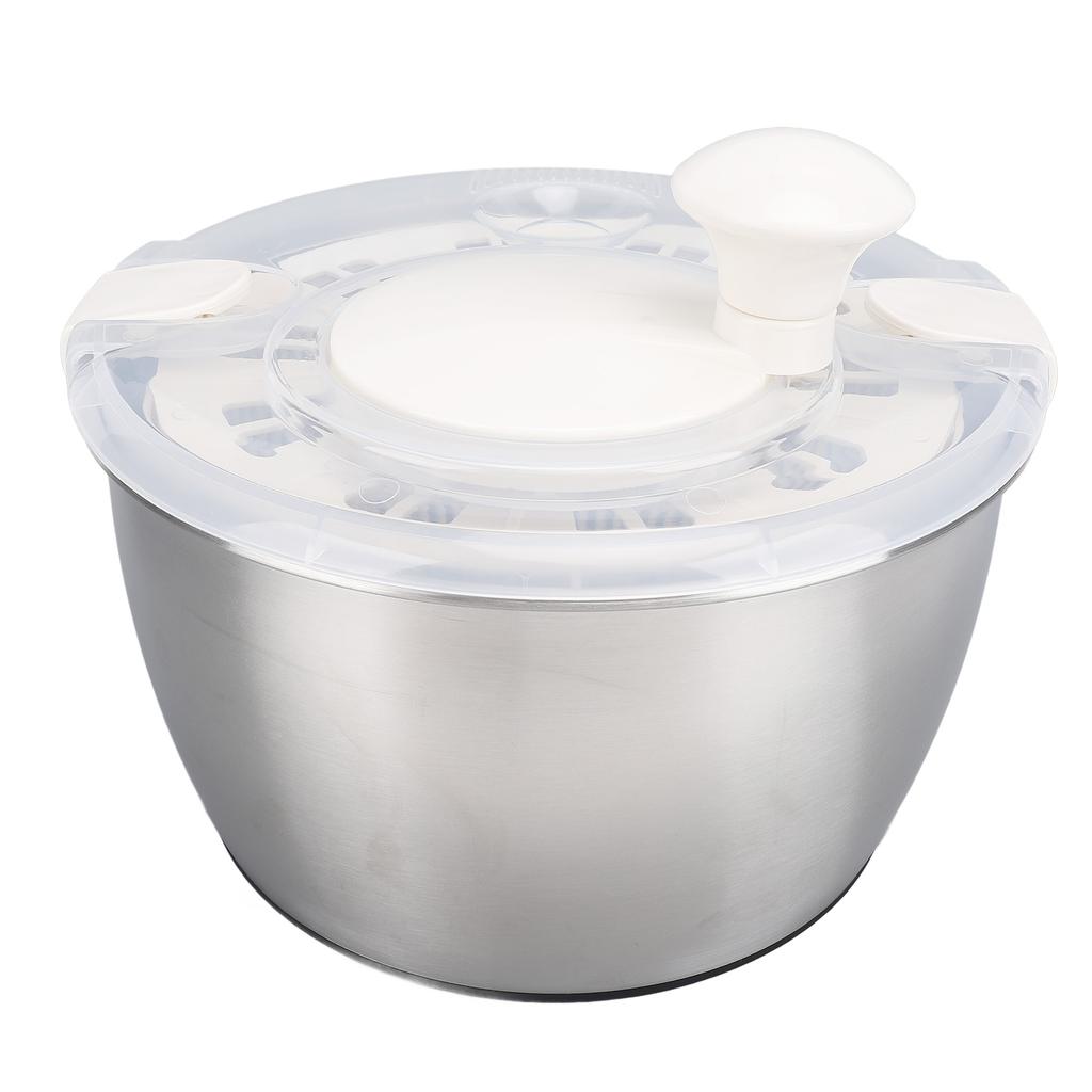 Stainless Steel Salad Spinner 5L Multifunctional Lettuce Spinner Vegetable Dryer with Lid Drain