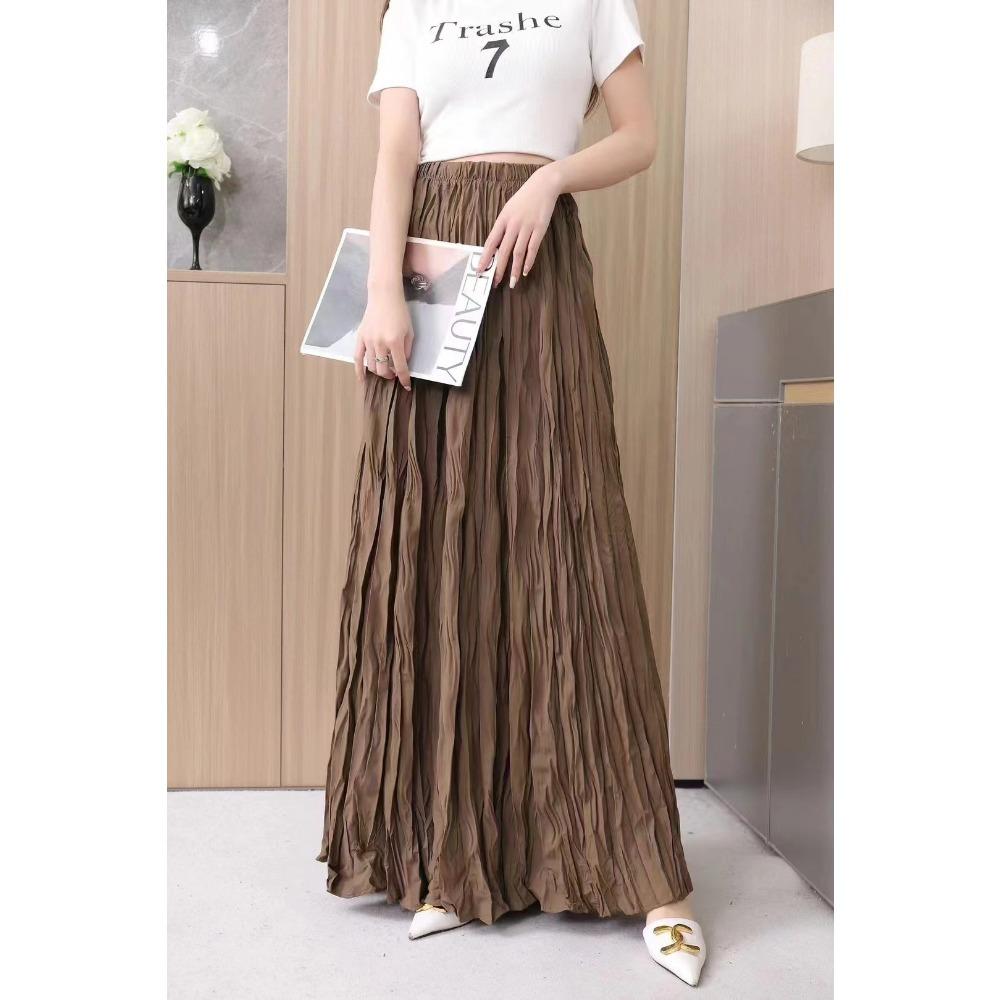Skirt, Large Skirt, Pleated Skirt, Curved Skirt, Elasticated Waist, Crotch Pleated Skirt