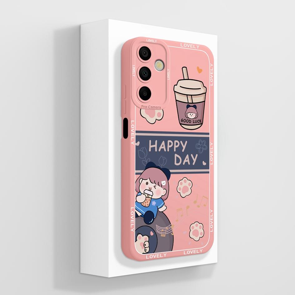 Чехол для телефона Samsung Galaxy A15 A 15 4G 5G. Роскошный модный дизайн. Матовый черный квадрат. Высококачественный мягкий жидкий силиконовый чехол для бампера Samsung.