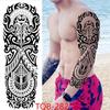 New 1 PC 480*170MM Super Large Compass Wolf Head Eye Fake Lion God Feather  Temporary Tattoo Sleeves For Men Women Tattoo Full Arm Tattoo Sticker