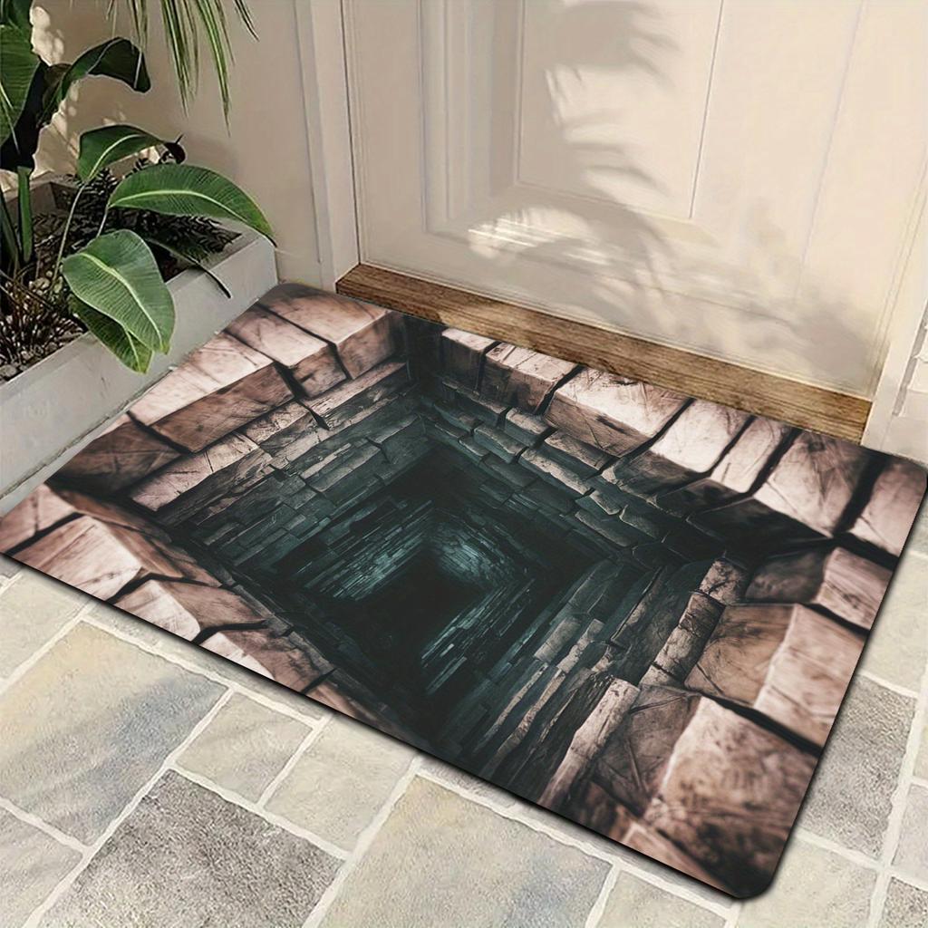 3D Коврик с иллюзией каменной ямы - Креативный и поверхностный для кухни, дома, ванной комнаты, прихожей, балкона, аксессуары для ванной комнаты, декоративный