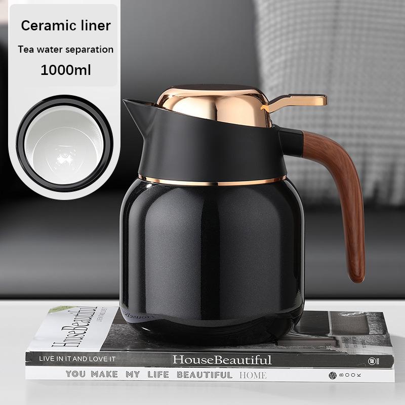 Керамический вкладыш из нержавеющей стали термос чайник для заваривания чая большой фильтр для чая большая емкость 1000 мл вакуумный термос бутылка стакан