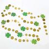 52 Ft St Patricks Day Garland Gold Circle Dots Glitter Garland Kit Rustic Home Decor Irish Party For Home Indoor/Outdoor Wedding Anniversary Hol