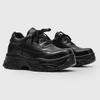 Summer British Style Derby Shoes Black Men'S Square Head Platform Heightening Dad Shoes Sneakers Black