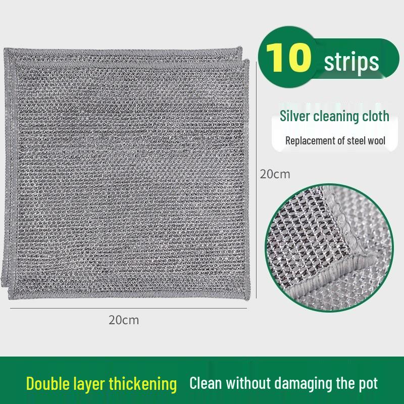Двусторонняя мочалка из стальной ваты: Антипригарная, Легко моющаяся, Прочная Салфетка для мытья посуды и Щетка для кастрюль