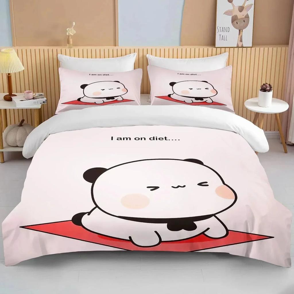 New Bubu Dudu Cartoon Cute Bear Kawaii Christmas Gift King Twin Double Boys Bedding Set Microfiber or Polyester Duvet Cover Set