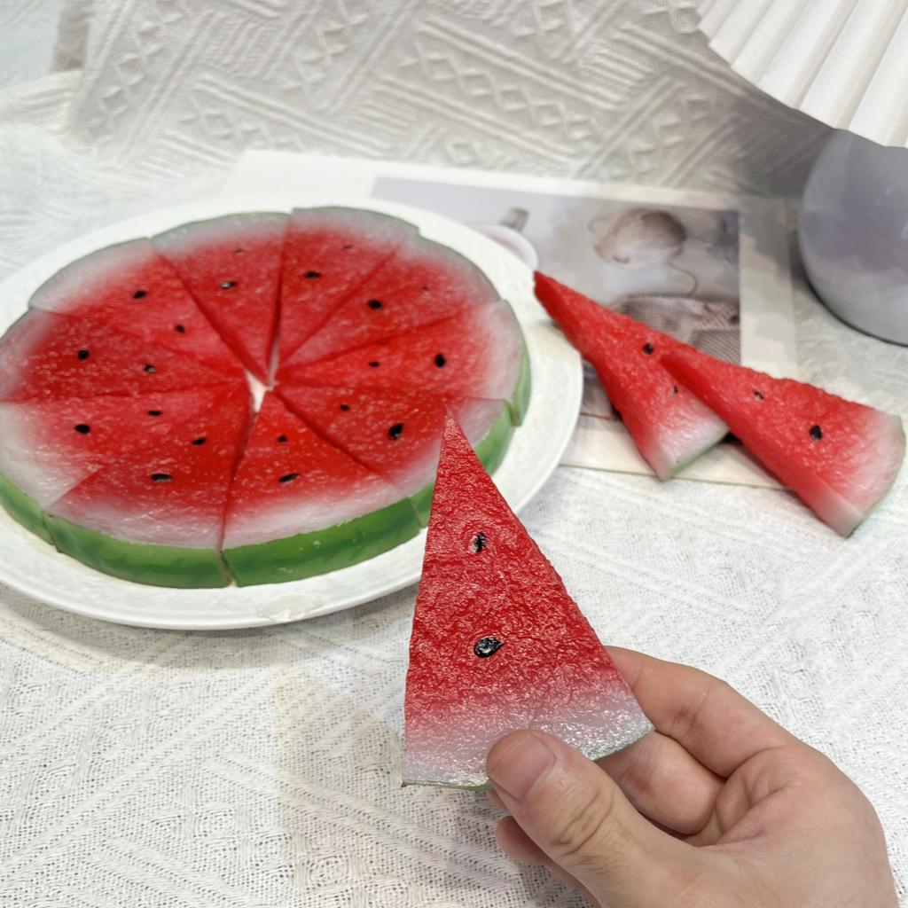 Суперреалистичная симуляция ломтиков арбуза, декорации из искусственных фруктов, реквизит для фотосъемки, оформление сцены, игрушки-фрукты